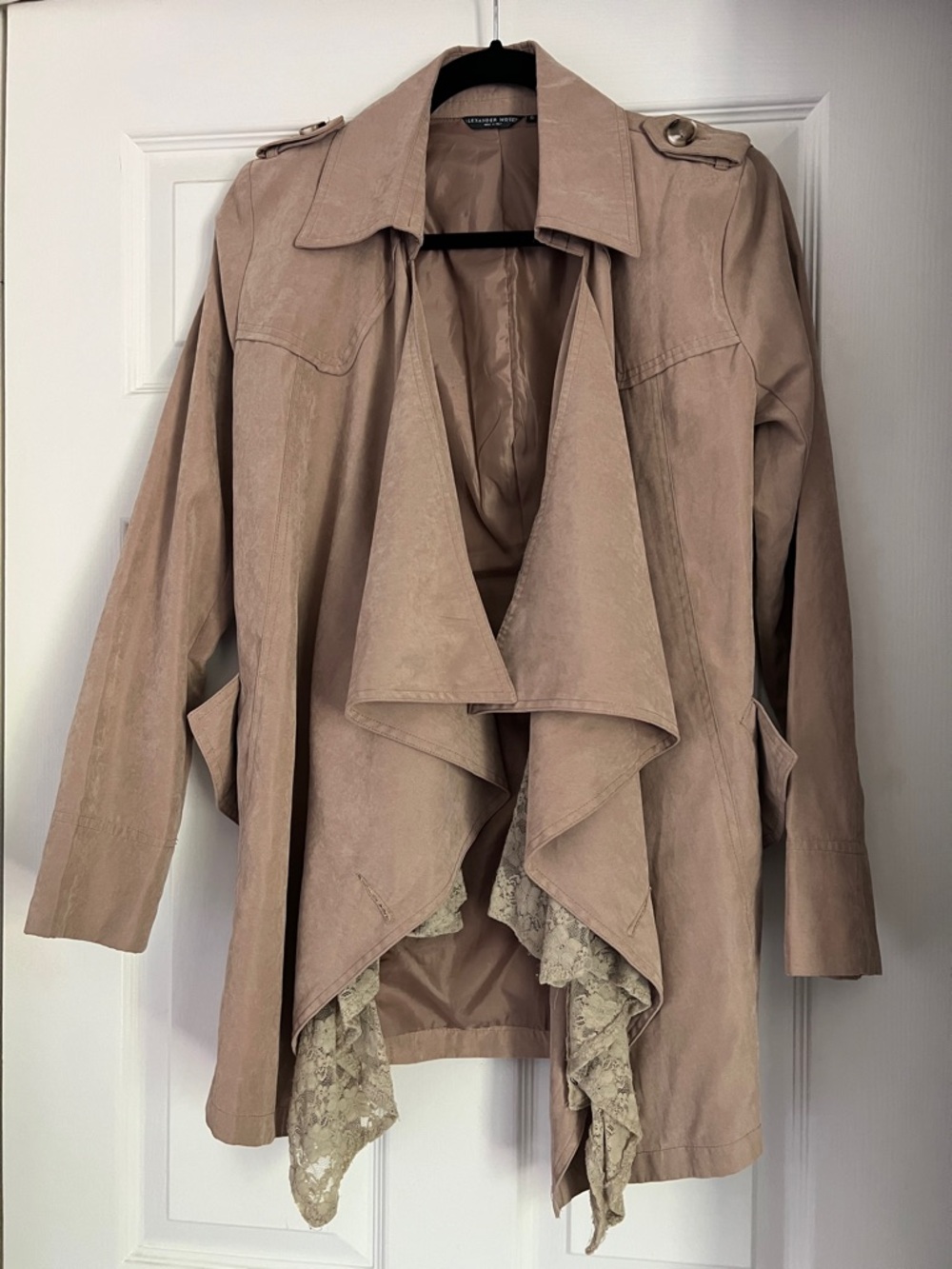 Alexander McQueen Tan Trench Coat with Lace Vintage Women’s Size S